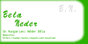bela neder business card