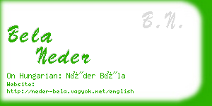 bela neder business card